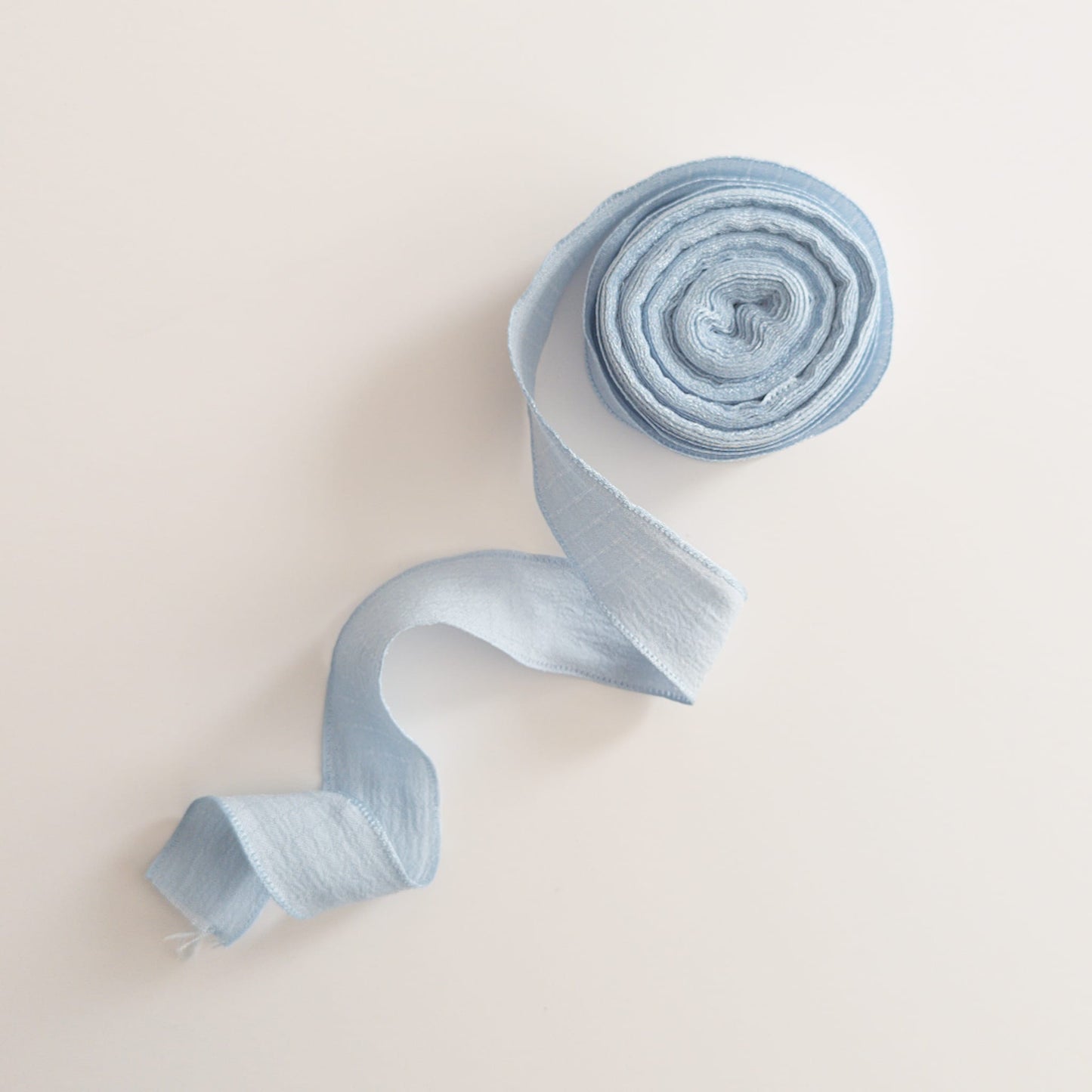Baby blue cotton polyester ribbon