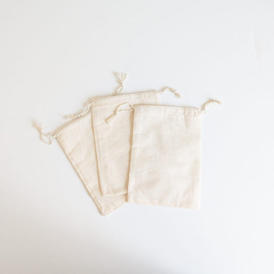 Small Canvas Drawstring Bag - 10 Pieces