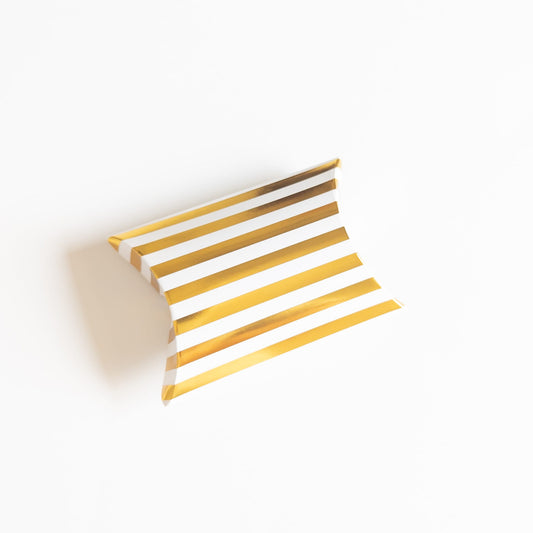 Gold Stripes Pillow Box - 10 Pieces