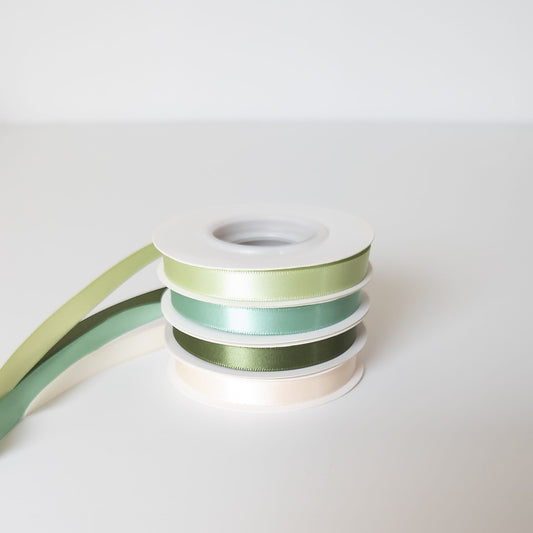 Green Satin Ribbon Set - 4 Rolls