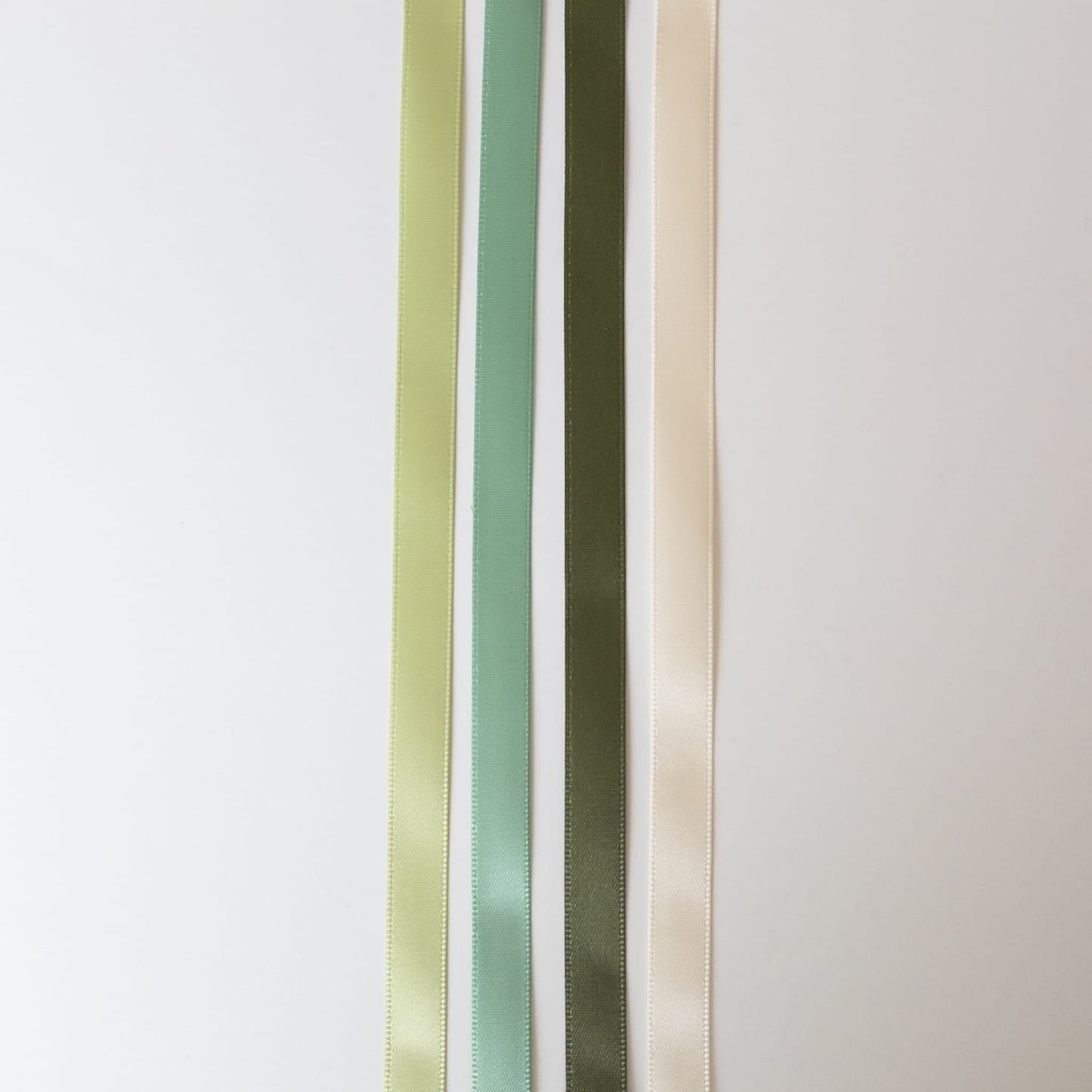 Green Satin Ribbon Set - 4 Rolls