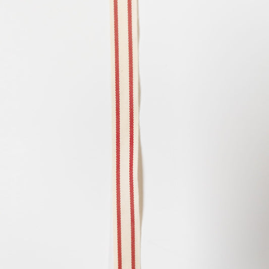 Red and White Striped Cotton Ribbon